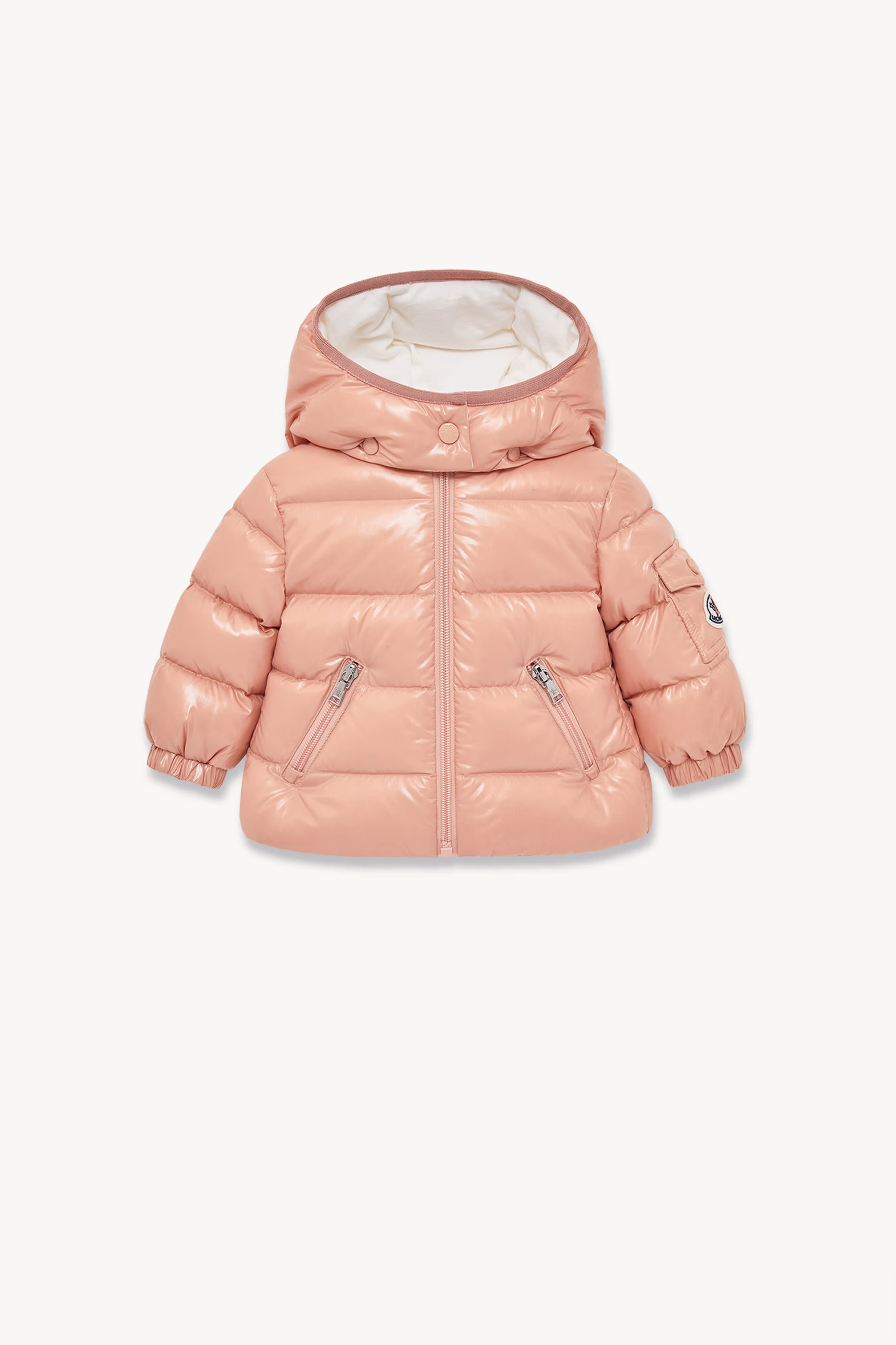 Bady Hooded Down Jacket Girl Rose Pink Moncler 0